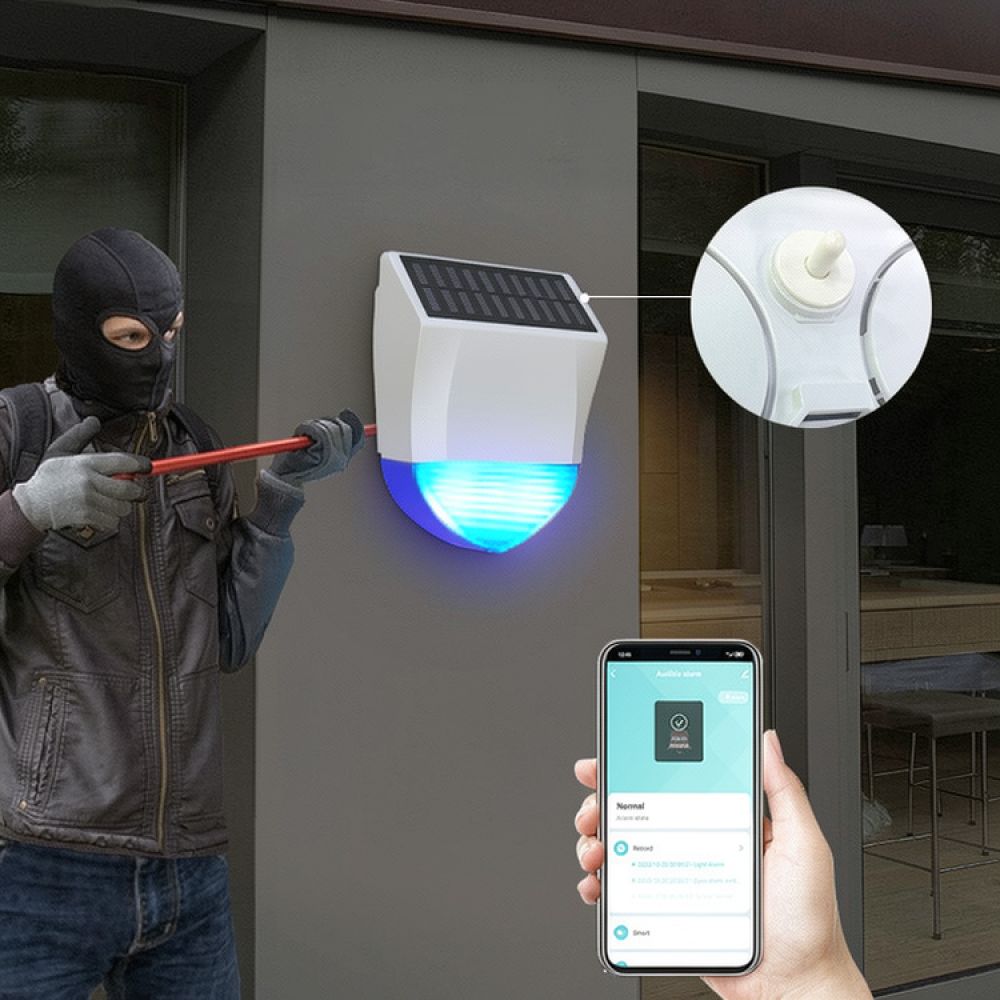 Wireless Solar Siren Alarm WiF - Smart Zigbee Garden Light review and price