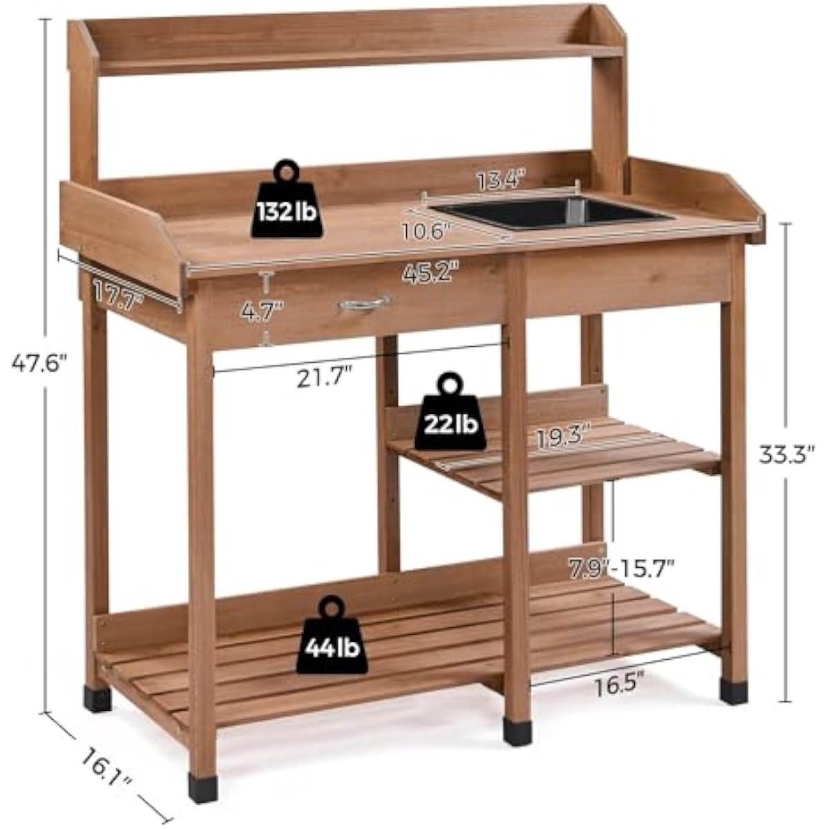Rustic Fir Wood Gardening Stat - Garden Weather Station review and price