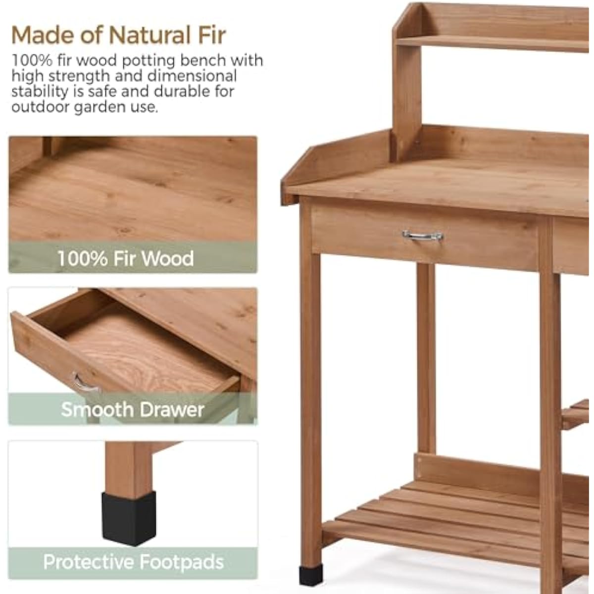 Rustic Fir Wood Gardening Stat - Garden Weather Station review and price